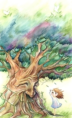 주간 PSD 나무 식물 여자 초등학생 어린이 백그라운드 일러스트 상상 바람 한그루 한명 사람 소녀 야외 판타지 여자만 여자한명만 어린이만 소녀만 소녀한명만 국내일러스트 자연요소 1 학생 날씨 파일형식