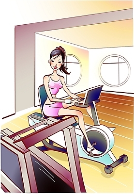 EPS 우먼라이프 라이프스타일 웰빙 여자 다이어트 일러스트 실내 건강 한명 사람 20대 성인 운동 자전거 헬스사이클 헬스 헬스장 런닝머신 여자만 여자한명만 성인여자만 청년만 청년여자만 성인한명만 청년여자한명만 성인여자한명만 성인만 국내일러스트 1 청년 내부 생활 바이크 운동기구 파일형식 벡터