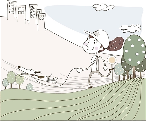 EPS 주간 나무 우먼라이프 라이프스타일 여자 일러스트 상상 휴식 한명 사람 20대 성인 야외 건물 조깅 산책 개 강아지 여자만 여자한명만 성인여자만 청년만 청년여자만 성인한명만 청년여자한명만 성인여자한명만 성인만 국내일러스트 자연요소 식물 1 건축물 컨셉 포유류 청년 생활 반려동물 운동 파일형식 벡터