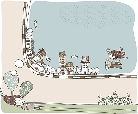 EPS 나무 라이프스타일 여자 일러스트 상상 휴식 비행기 주택 사람 취미 야외 두명 건물 라이프 꿈 비행 잠 수면 낮잠 여자만 국내일러스트 식물 건축물 컨셉 항공교통 대중교통 생활 물 파일형식 벡터