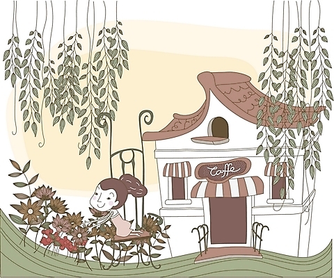 EPS 나무 우먼라이프 여자 꽃 의자 일러스트 상상 휴식 한명 사람 20대 성인 취미 야외 카페 꽃가꾸기 상업시설 여자만 여자한명만 성인여자만 청년만 청년여자만 성인한명만 청년여자한명만 성인여자한명만 성인만 국내일러스트 식물 1 라이프스타일 가구 컨셉 청년 상점 시설 상업 파일형식 벡터