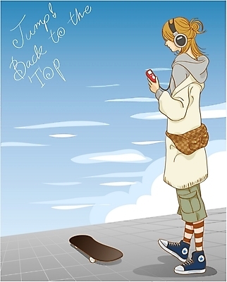 EPS 여자 패션 문화 여유 음악 가방 일러스트 힙합 한명 사람 20대 성인 청춘 헤드폰 헤드셋 음악감상 스케이트보드 MP3 힙색 여자만 여자한명만 성인여자만 청년만 청년여자만 성인한명만 청년여자한명만 성인여자한명만 성인만 국내일러스트 1 잡화 감정 음향기기 컨셉 문화예술 청년 전자제품 감상 보드_스포츠 파일형식 벡터