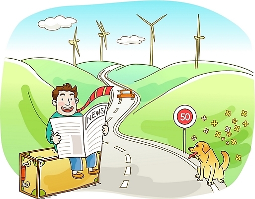 EPS 주간 공공시설 남자 도로 여행 가방 일러스트 교통시설 자동차 하늘 휴가 한명 사람 20대 성인 야외 여행가방 풍차 신문 풍력에너지 개 도로표지판 남자만 남자한명만 성인남자만 청년만 청년남자만 청년남자한명만 성인한명만 성인남자한명만 성인만 국내일러스트 자연요소 1 잡화 길 육상교통 교통 포유류 청년 간행물 표지판 뉴스 그린에너지 시설 파일형식 벡터