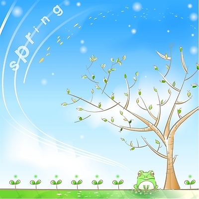EPS 나무 식물 동물 척추동물 사계절 계절 백그라운드 잎 일러스트 자연 하늘 바람 나뭇잎 개구리 양서류 풍경 초원 초록색 새싹 봄 풀잎 상큼 봄배경 국내일러스트 자연요소 컬러 날씨 풀_식물 생태계 파일형식 벡터