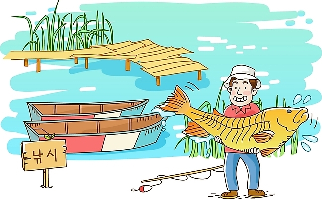 EPS 남자 호수 여유 여행 일러스트 낚시 휴가 어류 한명 사람 20대 성인 야외 물 강 항구 팻말 낚싯대 월척 선박 남자만 남자한명만 성인남자만 청년만 청년남자만 청년남자한명만 성인한명만 성인남자한명만 성인만 국내일러스트 자연요소 1 감정 수상교통 교통시설 레저 프레임 청년 수중동물 낚시용품 파일형식 벡터