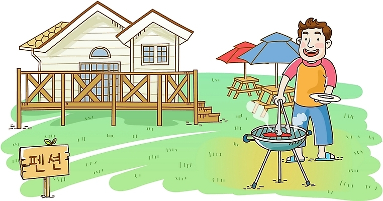 EPS 주간 남자 여유 여행 일러스트 휴가 주택 한명 사람 20대 성인 야외 건물 정원 팻말 파라솔 바비큐 휴양지 펜션 남자만 남자한명만 성인남자만 청년만 청년남자만 청년남자한명만 성인한명만 성인남자한명만 성인만 국내일러스트 자연요소 1 건축물 감정 음식 숙소 프레임 청년 장소 파일형식 벡터