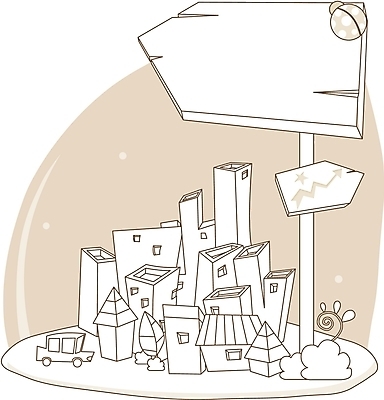 EPS 표지 백그라운드 라인일러스트 일러스트 흑백 풍경 사람없음 야외 건물 마을 팻말 도시 표지판 국내일러스트 건축물 프레임 알림판 촬영기법 파일형식 벡터