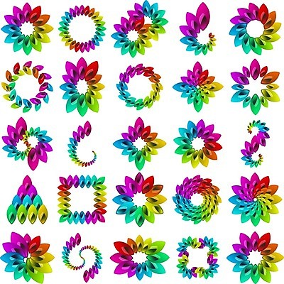 EPS 해외이미지 모양 디자인 컨셉 무지개 일러스트 추상 아이디어 사람없음 그래픽 빛 세트 컬러풀 우아함 심볼 그림 회전 스펙트럼 엘리먼트 스타일 해외202004 해외일러스트 자연요소 컬러 무늬 파일형식 벡터