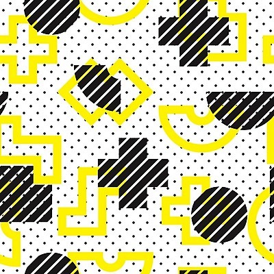 EPS 해외이미지 모양 디자인 선 백그라운드 패턴 일러스트 추상 사람없음 그래픽 노란색 검은색 원형 플랫 기하학 팝 스타일 멤피스디자인 해외202004 해외일러스트 도형 컬러 무늬 파일형식 벡터