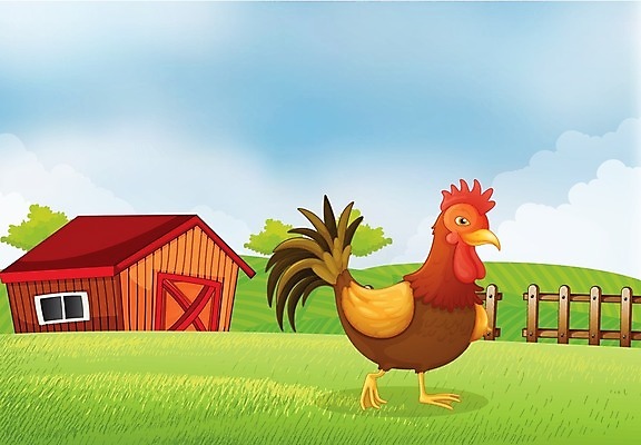 EPS 해외이미지 나무 식물 동물 구름 남자 잎 밭 채소 일러스트 자연 하늘 사람없음 야외 파란색 농작물 울타리 농장 농경지 흰색 농부 오두막 그림 수탉 외양간 밭일 해외202004 해외일러스트 자연요소 직업 컬러 농업 사람 담장 닭 수컷 생태계 파일형식 벡터