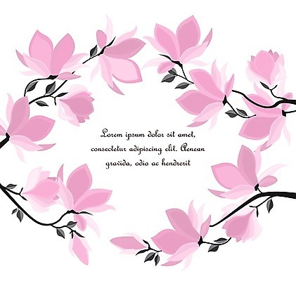 EPS 해외이미지 꽃 일러스트 프레임 사람없음 낭만 목련 꽃프레임 프레임일러스트 국경 해외202004 해외일러스트 식물 컨셉 파일형식 벡터