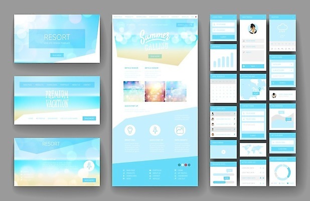 EPS 해외이미지 템플릿 디자인 바다 여행 지도 인터넷 일러스트 비즈니스 하늘 모바일 휴가 사람없음 그래픽 여름 파란색 세트 세계 햇빛 태양 웹 플랫 메뉴 휴양지 레이아웃 페이지 UI 인터페이스 해외202004 해외일러스트 자연요소 계절 컬러 장소 파일형식 벡터