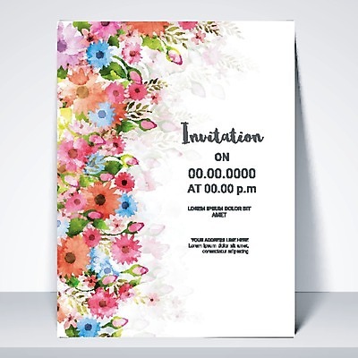 EPS 해외이미지 템플릿 배너 기념일 꽃 백그라운드 잎 꽃무늬 일러스트 추상 수채화 프레임 이벤트 사람없음 장식 컬러풀 파티 축제 봄 축하 초대 국경 해외202004 해외일러스트 식물 계절 컬러 컨셉 무늬 파일형식 벡터