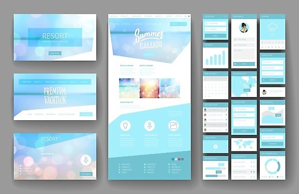 EPS 해외이미지 템플릿 디자인 바다 여행 지도 인터넷 일러스트 비즈니스 하늘 모바일 휴가 사람없음 그래픽 여름 파란색 세트 세계 햇빛 태양 웹 플랫 메뉴 휴양지 레이아웃 페이지 UI 인터페이스 해외202004 해외일러스트 자연요소 계절 컬러 장소 파일형식 벡터
