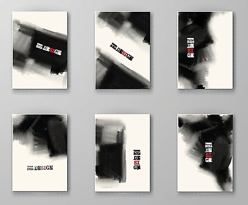 EPS 해외이미지 포스터 백그라운드 일러스트 수묵화 미술 타이포그라피 사람없음 세트 검은색 먹 번짐 마케팅 국경 해외202004 해외일러스트 문자 컬러 서예 문화예술 파일형식 벡터 효과