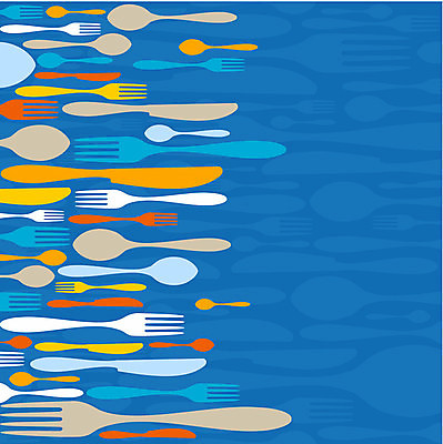 EPS 해외이미지 포크 일러스트 사람없음 파란색 숟가락 나이프 해외202004 해외일러스트 식기 컬러 수저 칼 파일형식 벡터