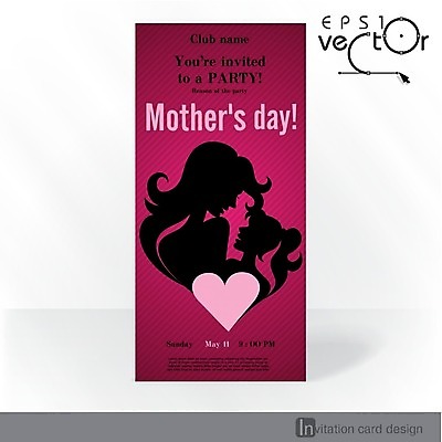 EPS 해외이미지 배너 행복 실루엣 포스터 분홍색 일러스트 가족 사랑 사람없음 하트 축하 어머니의날 해외202004 해외일러스트 모양 기념일 감정 컬러 컨셉 관계 촬영기법 미국문화 파일형식 벡터