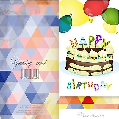 EPS 해외이미지 배너 기념일 행복 일러스트 텍스트 디저트 선물 이벤트 팜플렛 사람없음 파티 케이크 축하 생일 질감 초대 축하카드 생일축하 기하학 생일카드 해외202004 해외일러스트 감정 음식 컨셉 무늬 카드_감사 파일형식 벡터