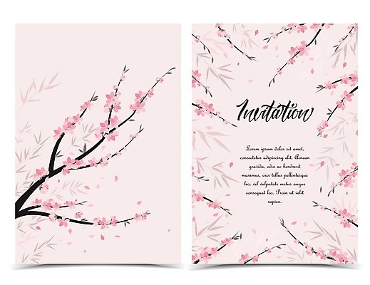 EPS 해외이미지 꽃 분홍색 일러스트 사람없음 낭만 벚꽃 나뭇가지 해외202004 해외일러스트 나무 식물 컬러 컨셉 파일형식 벡터