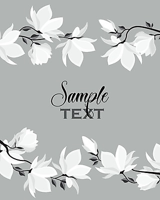 EPS 해외이미지 꽃 일러스트 프레임 사람없음 봄 낭만 나뭇가지 목련 꽃프레임 프레임일러스트 해외202004 해외일러스트 나무 식물 계절 컨셉 파일형식 벡터