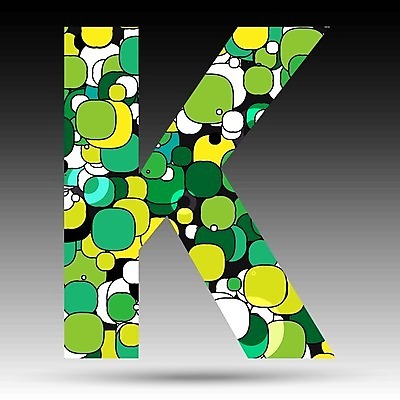 EPS 해외이미지 알파벳 일러스트 텍스트 대문자 사람없음 그래픽 초록색 물방울무늬 K 해외202004 해외일러스트 영어 컬러 무늬 파일형식 벡터