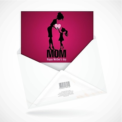 EPS 해외이미지 행복 실루엣 분홍색 일러스트 가족 사랑 사람없음 하트 축하 엽서 어머니의날 해외202004 해외일러스트 모양 기념일 감정 컬러 컨셉 관계 촬영기법 편지 미국문화 파일형식 벡터