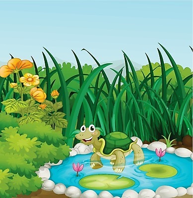 EPS 해외이미지 클립아트 식물 동물 꽃 분홍색 잎 일러스트 자연 하늘 연꽃 갈대 풍경 그래픽 초록색 물 파란색 노란색 수영 바위 연못 잡초 거북이 백합 만화 수련 언덕 그림 장면 암초 느림 등딱지 해외202004 해외일러스트 자연요소 컬러 파충류 수상스포츠 생태계 파일형식 벡터