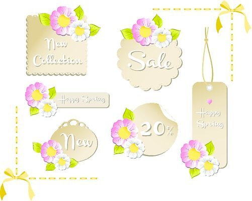 EPS 해외이미지 템플릿 계절 꽃 스티커 잎 꽃무늬 일러스트 비즈니스 텍스트 프레임 선물 사람없음 초록색 쇼핑 세트 꼬리표 라벨 세일 상점 봄 심볼 쿠폰 마케팅 해외202004 해외일러스트 식물 컬러 무늬 파일형식 벡터