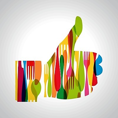 EPS 해외이미지 포크 일러스트 사람없음 숟가락 최고 나이프 손모양 해외202004 해외일러스트 모양 식기 수저 칼 파일형식 벡터 손_신체부위