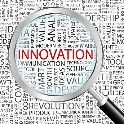 EPS 해외이미지 디자인 백그라운드 컨셉 일러스트 비즈니스 텍스트 상상 돋보기 아이디어 창조 사람없음 그래픽 빨간색 단어 회색 확대 혁명 기술혁신 스타일 해외202004 해외일러스트 문자 컬러 파일형식 벡터