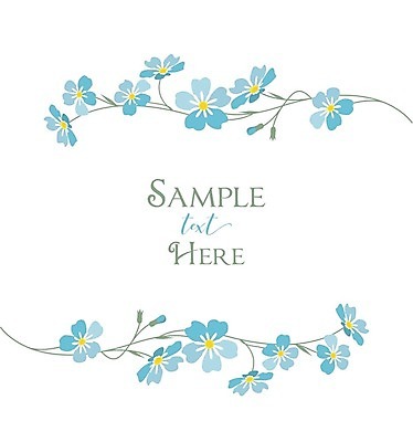 EPS 해외이미지 식물 꽃잎 꽃 백그라운드 잎 일러스트 프레임 사람없음 파란색 낭만 들꽃 꽃프레임 프레임일러스트 국경 해외202004 해외일러스트 컬러 컨셉 파일형식 벡터