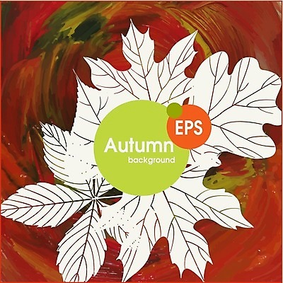 EPS 해외이미지 식물 백그라운드 단풍 잎 일러스트 자연 수채화 사람없음 빨간색 초록색 갈색 가을 기름 밤 해외202004 해외일러스트 계절 음식 컬러 견과류 생태계 파일형식 벡터