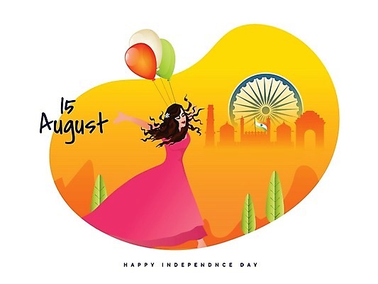 EPS 해외이미지 나무 배너 여자 포스터 문화 분홍색 백그라운드 일러스트 휴가 초록색 빛 자유 축하 깃발 바퀴 역사 인도인 풍선 애국심 천연기념물 1월 8월 독립기념일 사프란 삼색 전국 정부 해외202004 해외일러스트 외국인 식물 기념일 컬러 컨셉 사람 동양인 날짜 향신료 독립 파일형식 벡터