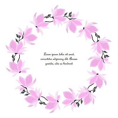 EPS 해외이미지 꽃 일러스트 프레임 사람없음 낭만 목련 꽃프레임 프레임일러스트 국경 해외202004 해외일러스트 식물 컨셉 파일형식 벡터