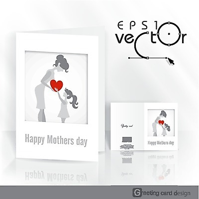 EPS 해외이미지 여자 행복 어린이 일러스트 가족 사랑 성인 두명 하트 축하 아기 엽서 여자만 어머니의날 해외202004 해외일러스트 모양 기념일 감정 컨셉 관계 사람 편지 미국문화 파일형식 벡터