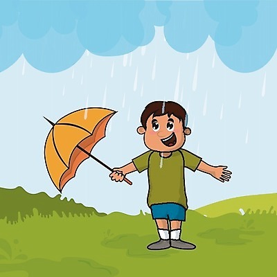 EPS 해외이미지 구름 캐릭터 배너 계절 포스터 어린이 백그라운드 일러스트 우산 자연 하늘 날씨 휴가 풍경 소년 초원 초록색 물 환경 분위기 떨어짐 만화 빗방울 해외202004 해외일러스트 일러캐릭터 자연요소 남자 컬러 컨셉 사람 비_날씨 생태계 파일형식 벡터