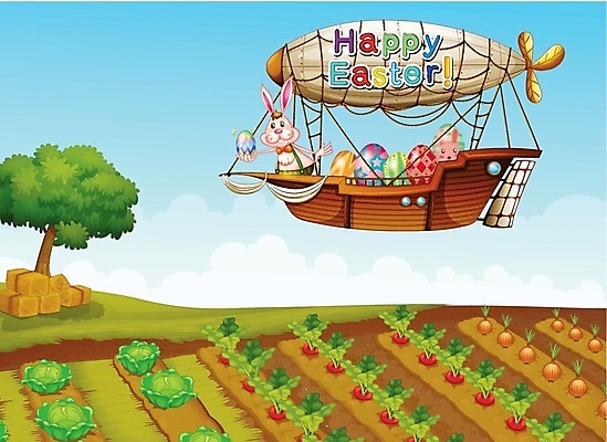 EPS 해외이미지 클립아트 나무 식물 동물 구름 밭 채소 일러스트 자연 하늘 풍경 사람없음 야외 초록색 파란색 농작물 컬러풀 농장 토끼 인사 그림 사냥 비행선 밭일 해외202004 해외일러스트 자연요소 컬러 농업 포유류 반려동물 예절 생태계 파일형식 벡터