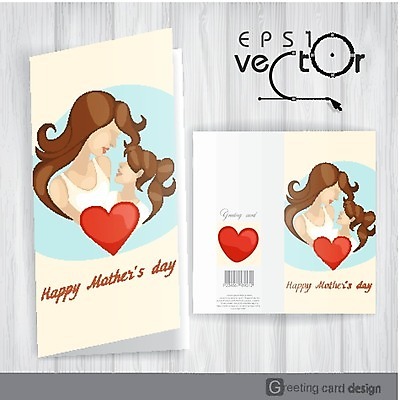 EPS 해외이미지 여자 행복 어린이 일러스트 가족 사랑 성인 두명 하트 축하 아기 엽서 여자만 어머니의날 해외202004 해외일러스트 모양 기념일 감정 컨셉 관계 사람 편지 미국문화 파일형식 벡터