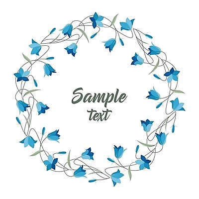 EPS 해외이미지 식물 꽃 줄기 백그라운드 잎 일러스트 프레임 사람없음 파란색 화환 낭만 들꽃 스케치 꽃프레임 캄파눌라 프레임일러스트 국경 해외202004 해외일러스트 컬러 컨셉 미술 파일형식 벡터