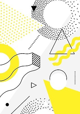 EPS 해외이미지 모양 디자인 포스터 선 백그라운드 패턴 일러스트 추상 사람없음 그래픽 장식 노란색 검은색 흰색 점 원형 기하학 팝 멤피스디자인 해외202004 해외일러스트 도형 컬러 무늬 파일형식 벡터