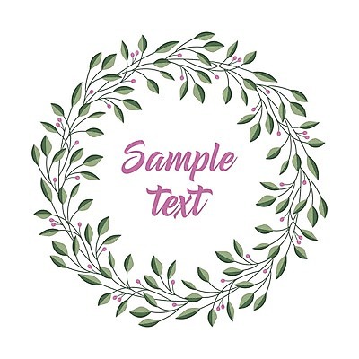 EPS 해외이미지 식물 꽃 백그라운드 잎 일러스트 프레임 사람없음 화환 낭만 원형 꽃프레임 월계수 제목 프레임일러스트 국경 해외202004 해외일러스트 도형 컨셉 파일형식 벡터