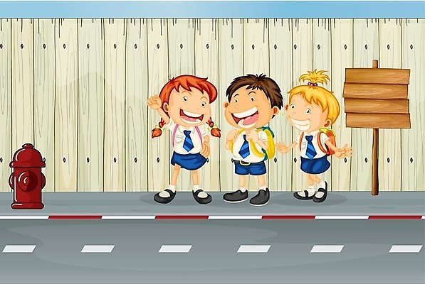 EPS 해외이미지 학생 어린이교육 어린이 신발 가방 일러스트 학교 양말 거리 버스 광고판 사람 물 울타리 표현 보행로 소화전 그만 해외202004 해외일러스트 자연요소 잡화 교육 길 육상교통 대중교통 알림판 담장 안전장비 판 파일형식 벡터