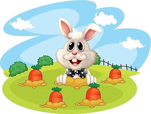 EPS 해외이미지 식물 동물 구름 백그라운드 잎 밭 채소 일러스트 하늘 털 미소 풍경 사람없음 야외 파란색 농작물 울타리 농장 당근 흰색 토끼 농부 땅 그림 밭일 해외202004 해외일러스트 자연요소 직업 컬러 농업 포유류 뿌리채소 표정 담장 반려동물 파일형식 벡터