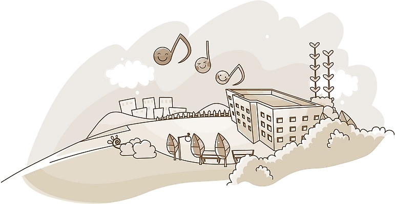 EPS 나무 시설물 교육 현대건축 건축 벤치 음표 라인일러스트 일러스트 교과목 학교 수업 흑백 사람없음 야외 운동장 풀 음악교육 개학 국내일러스트 식물 건축물 기호 음악 의자 스포츠시설 촬영기법 공간 파일형식 벡터