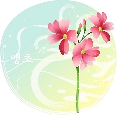 EPS 클립아트 식물 꽃 분홍색 백그라운드 일러스트 봄꽃 자연 사람없음 들꽃 앵초 국내일러스트 컬러 봄 생태계 파일형식 벡터