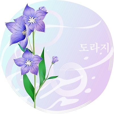 EPS 클립아트 식물 꽃 컬러 백그라운드 일러스트 여름꽃 자연 사람없음 보라색 들꽃 도라지꽃 도라지 국내일러스트 생태계 파일형식 벡터 여름_계절