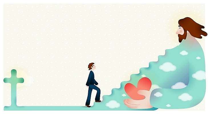 EPS 구름 남자 기독교 십자가 일러스트 사랑 사람 정장 두명 계단 하트 예수 구출 성자 남자만 국내일러스트 자연요소 모양 옷 감정 종교 도움 신_종교 파일형식 벡터