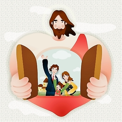 EPS 캐릭터 여자 남자 기독교 어린이 일러스트 창문 가정 가족 사람 소녀 여러명 성경 예수 성자 종교캐릭터 일러캐릭터 종교 다수 종교용품 관계 신_종교 파일형식 벡터