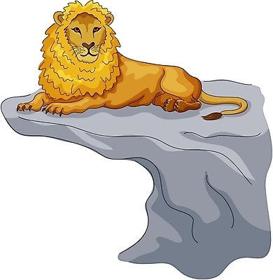 EPS 클립아트 동물 척추동물 한마리 육지동물 야생동물 일러스트 포유류 사람없음 돌_바위 바위 사자 숫사자 국내일러스트 1 수컷 파일형식 벡터