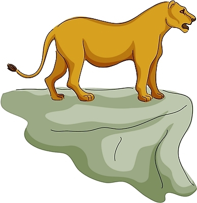 EPS 클립아트 동물 척추동물 한마리 육지동물 야생동물 일러스트 포유류 사람없음 돌_바위 바위 사자 동물왕 암사자 국내일러스트 1 암컷 파일형식 벡터
